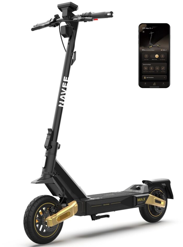 NAVEE GT3 Serie E-Scooter 350W-400W, 50 km-75 km Reichweite | Vierfach-Federung | Klappbar (54 cm) mit IPX5,Steigungen 18%-22%