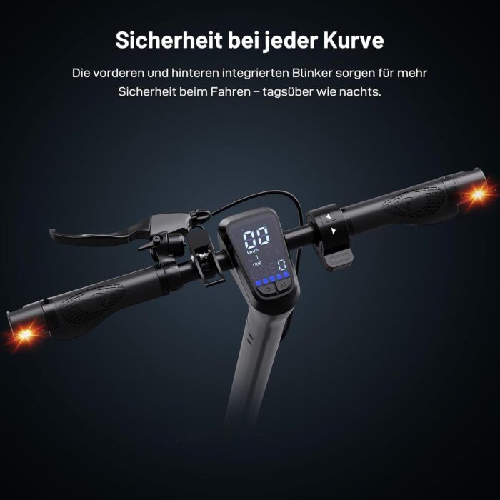 EVERCROSS EV10S MAX Elektroroller mit Straßenzulassung (ABE), Faltbarer E Scooter für Erwachsene - mit APP, 500W Motor, 80KM Reichweite, Max.20 km/h, 10" Vakuumreifen mit Gelschicht