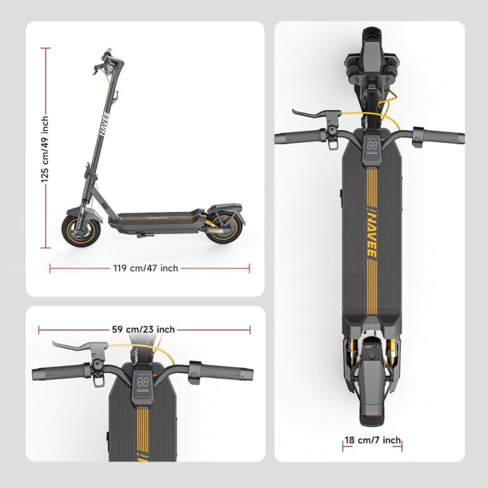 NAVEE GT3 Serie E-Scooter 350W-400W, 50 km-75 km Reichweite | Vierfach-Federung | Klappbar (54 cm) mit IPX5,Steigungen 18%-22%