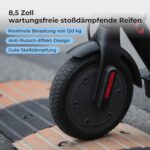 E Scooter mit Straßenzulassung, ABE Elektroroller Belastung bis 120kg, 30 km Reichweite, LED, 20km/h, 350W Motor, 8,5 Zoll Wabenreifen,Duales Bremssystem E Roller für Erwachsene