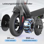 E Scooter mit Straßenzulassung, ABE Elektroroller Belastung bis 120kg, 30 km Reichweite, LED, 20km/h, 350W Motor, 8,5 Zoll Wabenreifen,Duales Bremssystem E Roller für Erwachsene
