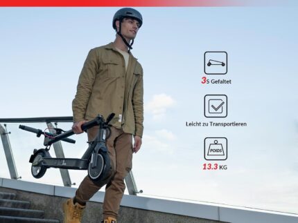 E Scooter mit Straßenzulassung, INVANTI E30 Elektroroller 32KM Reichweite, E Roller für Erwachsene mit Hinteren Stoßdämpfern, E Roller 120kg Tragkraft, Faltbarer Elektroscooter mit App und Blinker