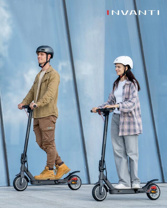 E Scooter mit Straßenzulassung, INVANTI E30 Elektroroller 32KM Reichweite, E Roller für Erwachsene mit Hinteren Stoßdämpfern, E Roller 120kg Tragkraft, Faltbarer Elektroscooter mit App und Blinker