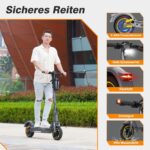EVERCROSS EV10S MAX Elektroroller mit Straßenzulassung (ABE), Faltbarer E Scooter für Erwachsene - mit APP, 500W Motor, 80KM Reichweite, Max.20 km/h, 10" Vakuumreifen mit Gelschicht