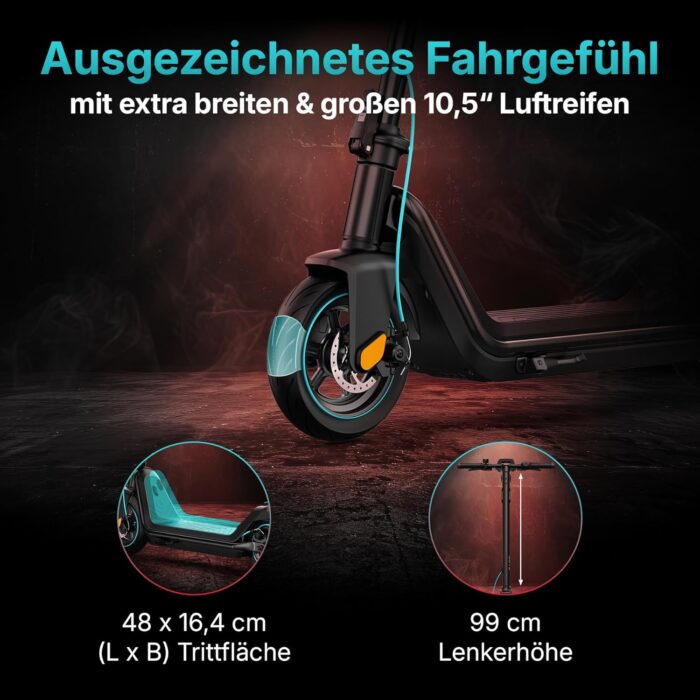 Odys E-Scooter mit Straßenzulassung und Blinker (je nach Modell bis zu 75 km Reichweite & bis zu 25% Steigung, max. 20km/h, klappbar) E-Roller mit Straßenzulassung Elektroscooter Elektroroller