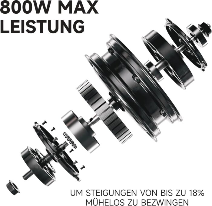 Segway-Ninebot E3 Pro D, E-Scooter Deutscher Straßenzulassung, 55 km Eco Modus Reichweite, 47km Sport Modus Reichweite, Federung vorne & hinten, 800 W Motor, faltbar, 17,9 kg, 10-Zoll Reifen, IPX5