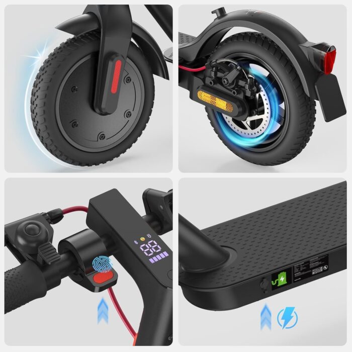 E Scooter mit Straßenzulassung, ABE Elektroroller Belastung bis 120kg, 30 km Reichweite, LED, 20km/h, 350W Motor, 8,5 Zoll Wabenreifen,Duales Bremssystem E Roller für Erwachsene