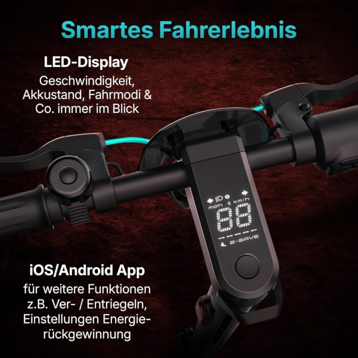 Odys E-Scooter mit Straßenzulassung und Blinker (je nach Modell bis zu 75 km Reichweite & bis zu 25% Steigung, max. 20km/h, klappbar) E-Roller mit Straßenzulassung Elektroscooter Elektroroller