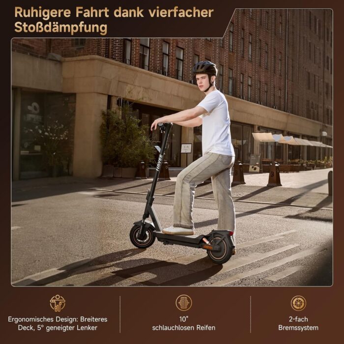 NAVEE GT3 Serie E-Scooter 350W-400W, 50 km-75 km Reichweite | Vierfach-Federung | Klappbar (54 cm) mit IPX5,Steigungen 18%-22%
