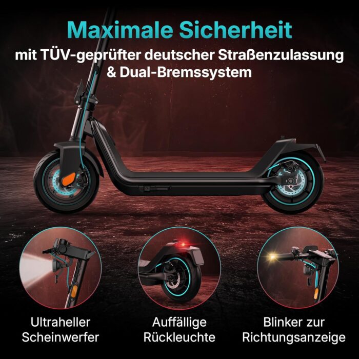 Odys E-Scooter mit Straßenzulassung und Blinker (je nach Modell bis zu 75 km Reichweite & bis zu 25% Steigung, max. 20km/h, klappbar) E-Roller mit Straßenzulassung Elektroscooter Elektroroller