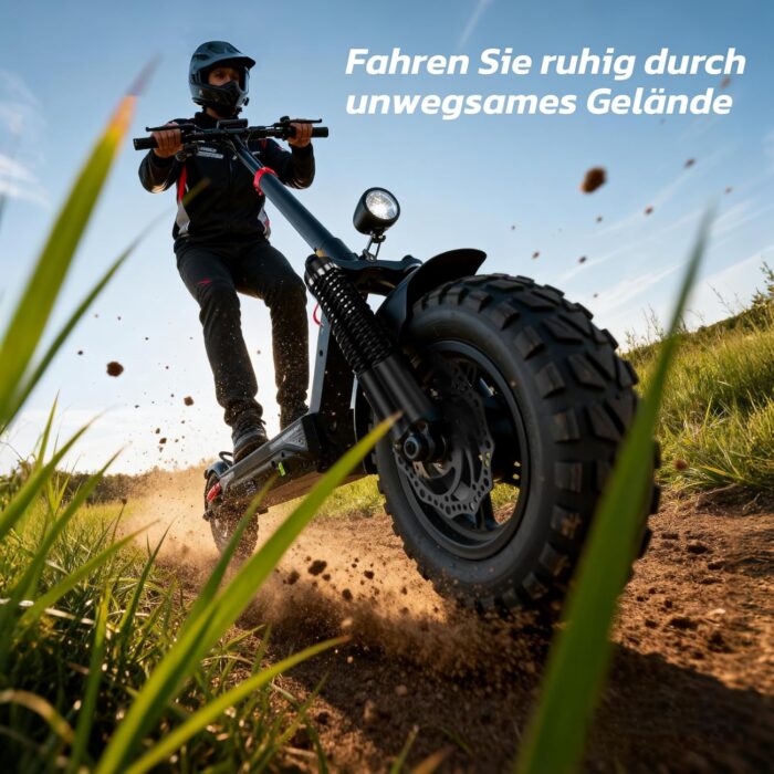 E Scooter mit Straßenzulassung mit Max 70/30KM Reichweite,10/8.5 Zoll Elektroroller mit Komfortable Stoßdämpfer,Faltbarer E Roller Belastung Doppelbremse LED-Licht,APP-Verbindung