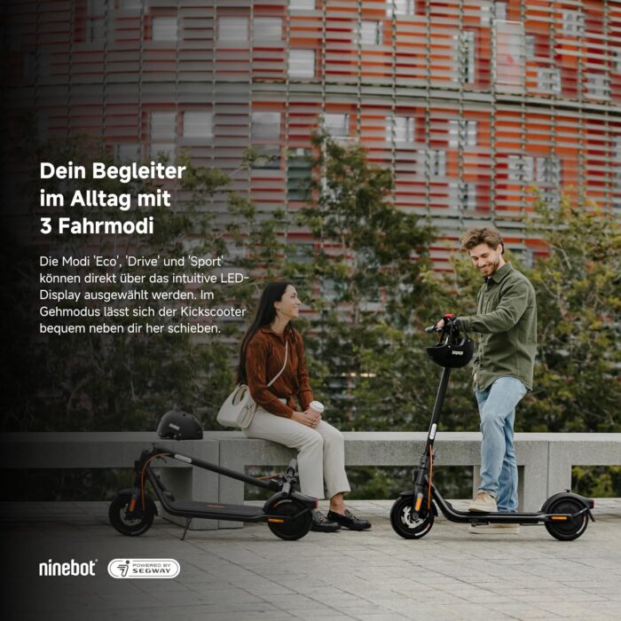 Segway-Ninebot F2 Pro D, E-Scooter mit Straßenzulassung für Erwachsene, max. 20 km/h Geschwindigkeit, 55 km Reichweite, Lange Reichweite