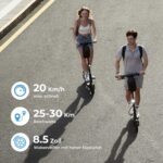 E Scooter mit Straßenzulassung, ABE Elektroroller Belastung bis 120kg, 30 km Reichweite, LED, 20km/h, 350W Motor, 8,5 Zoll Wabenreifen,Duales Bremssystem E Roller für Erwachsene